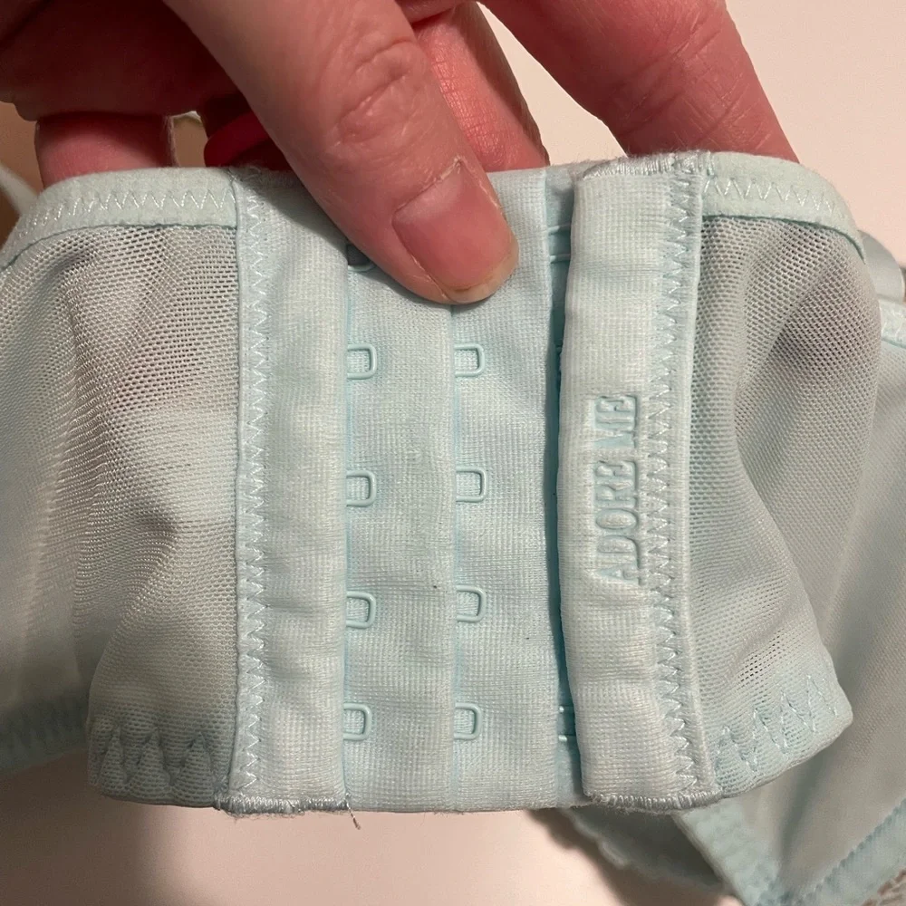 Adored by Adore Me Morgan Natural Lift Lace Push Up Bra Bralette 36DD Light Blue - Picture 4 of 6